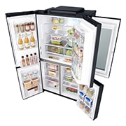 LG 910L French Door Fridge, with InstaView Door-in-Door®, in Matte Black Stainless Steel, GF-V910MBSL